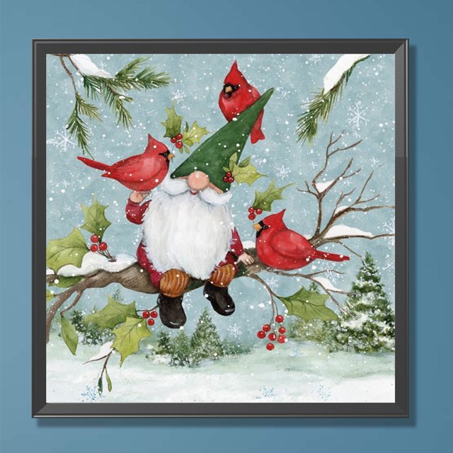 Cuadros Decorativos Pintura de diamantes 5D DIY taladro redondo completo pájaros gnomos decoración del hogar arte artesanal Wdftyju embutido en tela