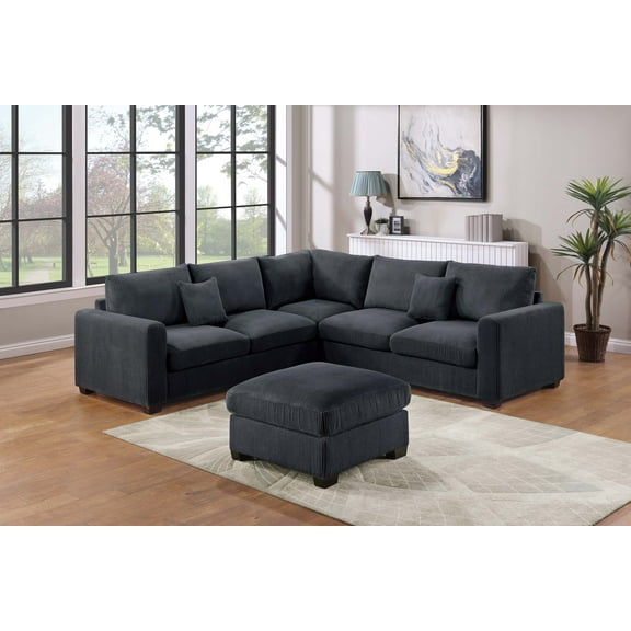 Poundex 4-Piece Sectional Set