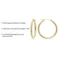thumbnail image 6 of Tilo Jewelry 14K Yellow Gold Round Hoop Earrings with Diamond-Cut Engraving for Women, Men, Unisex | 14mm - 0.55 Inch, 6 of 9