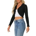 thumbnail image 4 of INSPIRE CHIC Women's Crop Shrug Long Sleeve Knit Elegant Open Front Casual Bolero Cardigan, 4 of 4