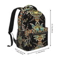thumbnail image 2 of Tribal Head Geometric Ethnic Backpack Casual College Bag Zipper Laptop Daypack Hiking Rucksack Travel, 2 of 5