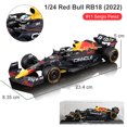 thumbnail image 1 of Bburago 1 : 24 2022 Red Bull RB18 # 11 Sergio Perez Abu Dhabi Grand Prix Campeón Equipo Fórmula Coche De Carreras Modelo De Aleación Fundido A Presión Colección De Juguetes Regalos, 1 of 4
