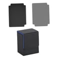 thumbnail image 4 of Caja para baraja de cartas con 2 divisores que se adapta a más de 100 tarjetas magnéticas multifuncionales resistentes al agua Negro y azul, 4 of 8