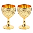thumbnail image 2 of Copa De Vino De 2 Paquetes Exquisita, Copa De Beber En Estallido Vintage De aleación De Zinc Con Patrón De Flores 3D, Década Decorativa De Cristalería Decorativa Hecha A Mano, 2 of 7