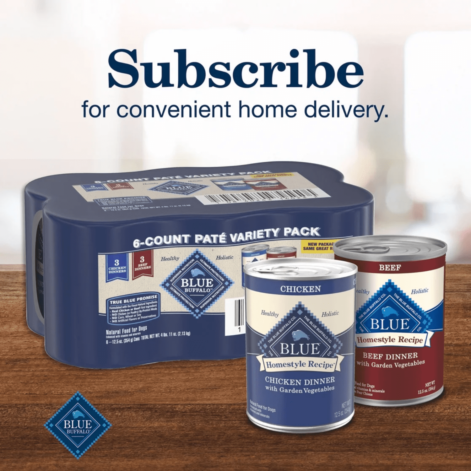 Blue Buffalo Homestyle Recipe Adult Wet Dog Food, Chicken and Beef Dinner Variety Pack, BLUE HR Chicken & Beef Variety Pack