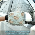 thumbnail image 6 of Qxltty Cute Sloth Sitting on Tree Pattern Car Wash Mitt 2pcs Scratch Free Lint-Free Antistatic Microfiber 8.07×11.8in, 6 of 8