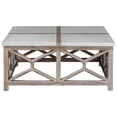 thumbnail image 4 of Bowery Hill Transitional 40" Square Stone Top Coffee Table in Ivory, 4 of 4