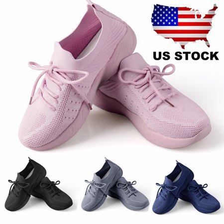

Womens Sneakers Slip On Walking Running Tennis Gym Mesh Comfortable Sports Shoes