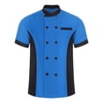 thumbnail image 3 of Hansber Unisex Lightweight Chef Coat Professional Cook Chef Jacket Kitchen Work Uniform for Men and Women Blue XL, 3 of 5