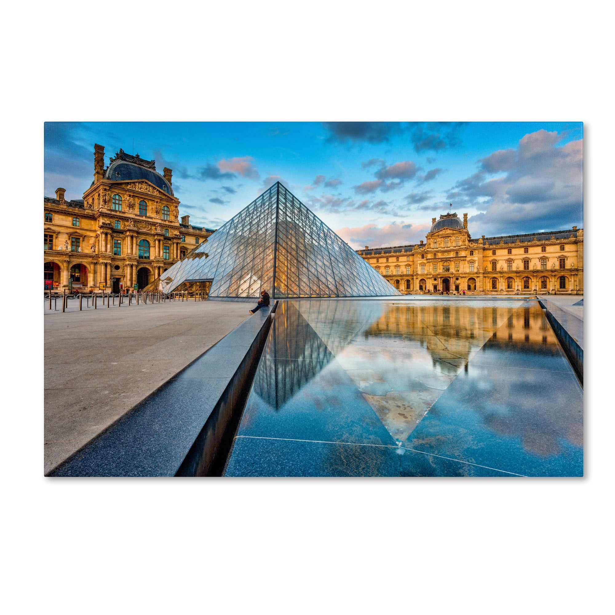 Trademark Fine Art "SymÃƒÂ©trie du Louvre" Canvas Art by Mathieu Rivrin