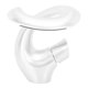 thumbnail image 2 of Grifo para lavabo de baño, grifo mezclador de agua fría y caliente ajustable en cascada, latón aerodinámico para lavabo debajo del mostrador, blanco, 2 of 10
