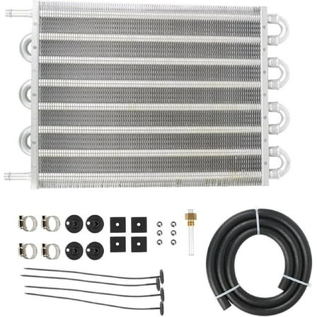 YIUIY 8 Rows Universal Aluminum Remote Transmission Oil Cooler Radiator Converter Kit