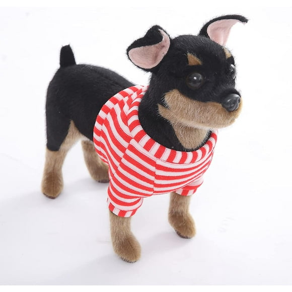 10 inch Doberman Pinscher Dog Stuffed Animal - Black and Tan Lifelike & Realistic Plush Toy Puppy Dog Standing