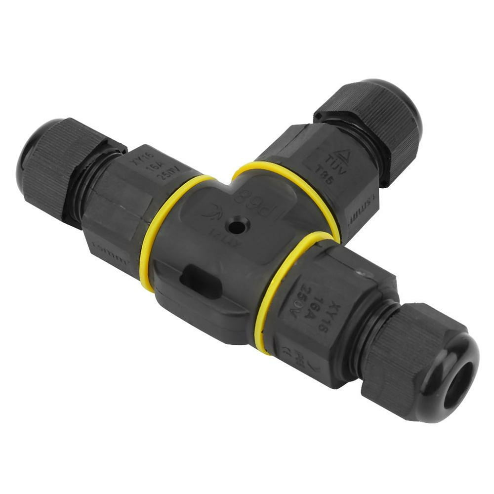 Mgaxyff IP68 Waterproof Tshape 3 Pin Junction Box Underground Cable