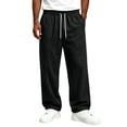 thumbnail image 3 of Mens Plus Size Sweatpants Casual Loose Fit Joggers Solid Color Lounge Athletic Pants 2026 Black M, 3 of 8