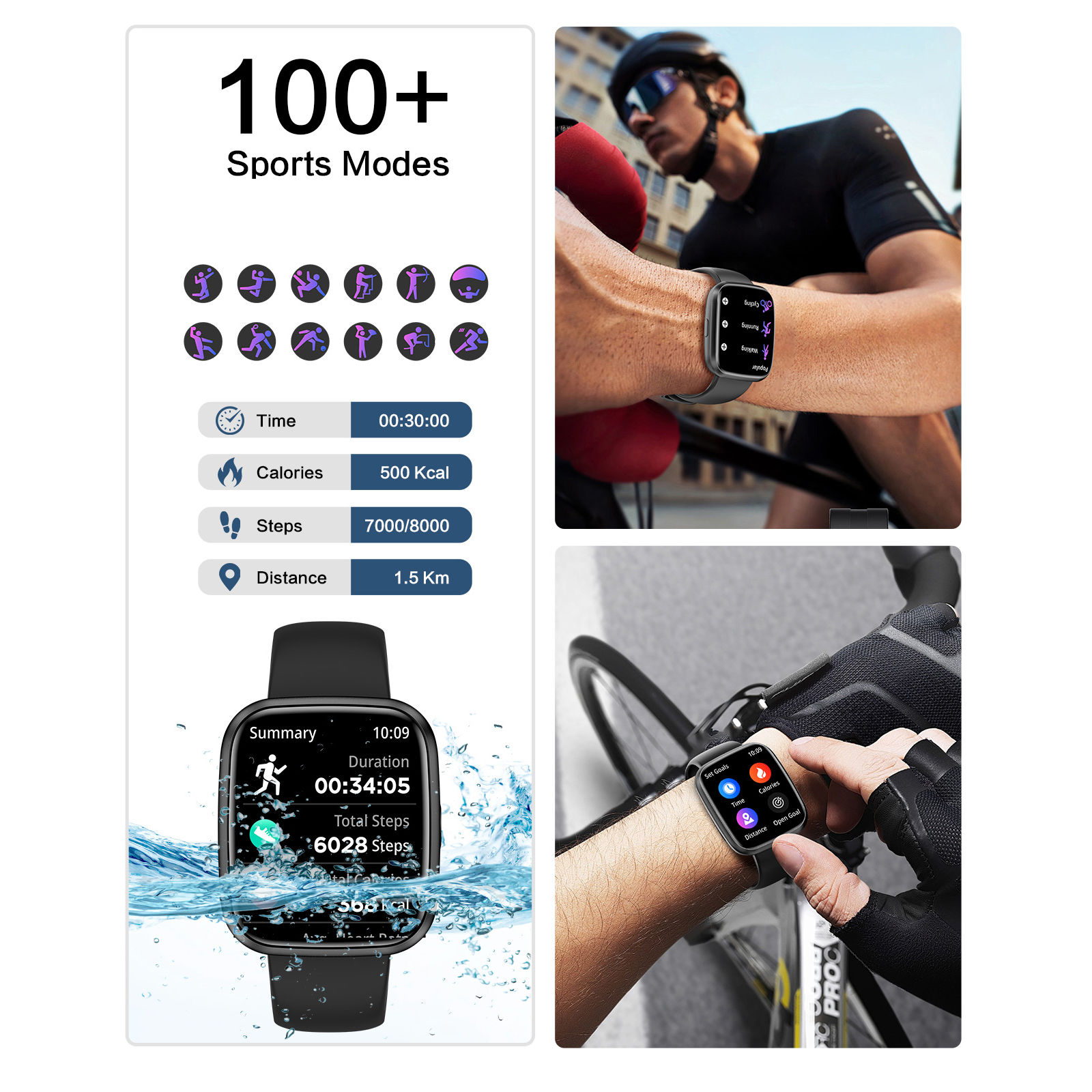 2026 Smart Watch for Android Iphone , 1.75" Women Men Fitness Tracker with Bluetooth Answer/Calls,IP68 Waterproof, AI Voice Assistant,100+ Sports ,Sleep Tracker,Weather,Black