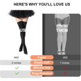 thumbnail image 4 of Women's Satin Bows Thigh High Stockings Hold-ups Snag-Resistant Knee High Long Socks, 4 of 12