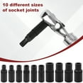 thumbnail image 4 of Sutowe 10Pcs Tap Socket Set 1/4 Inch 3/8 Inch Magnetic Square Drive Tap Holder Socket Kit with Holder for Tight Space Electric Drill, 4 of 8