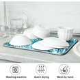 thumbnail image 7 of Christmas Dish Drying Mat Teal Blue White Snowflake Absorbent Dishes Drainer Pad 16 x 18 Inch, 7 of 7