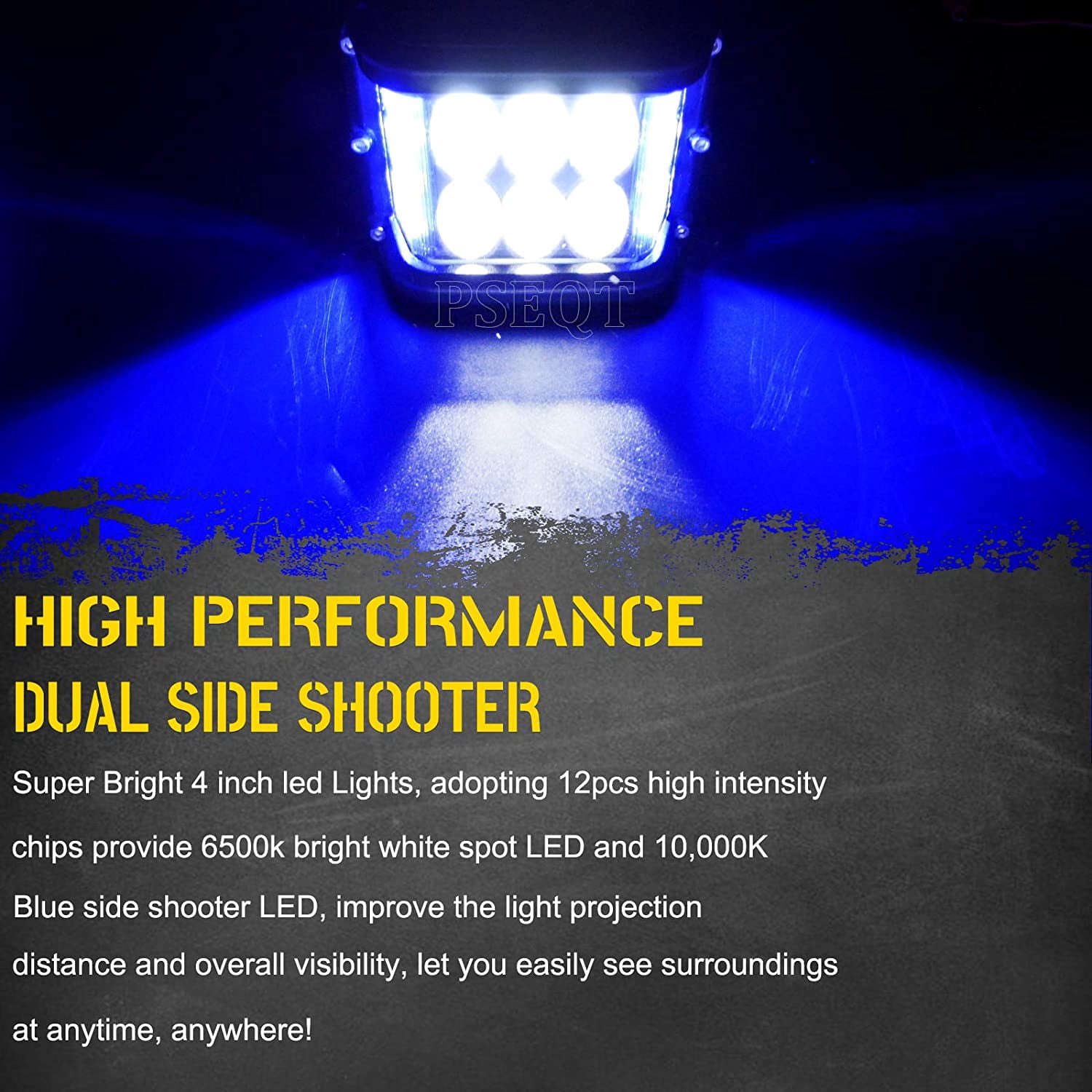 Marine Boat LED Spotlight Lights, Dual Color Light Bar Deck Spot Flood Beam for Fishing Pontoon Kayak Yacht Sailboat