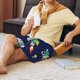 thumbnail image 5 of Balery Astronaut Dinosaur and Space Pantalones cortos de pijama de punto de algodón para hombre con cinturilla y bolsillos-Large, 5 of 6