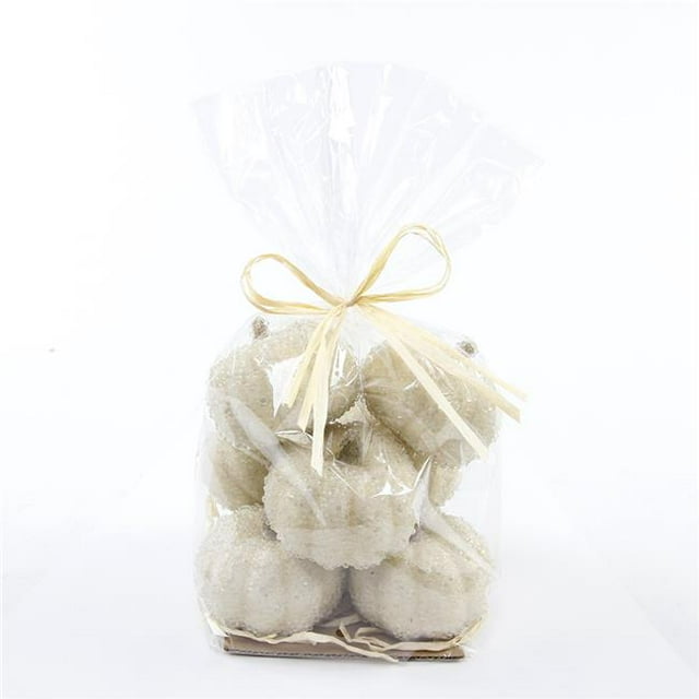 Flora Bunda FA2821E-CRM 8 Citrouilles Perlées en Sac de PVC (Crème)