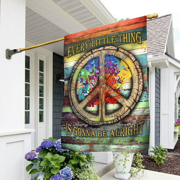 FLAGWIX American Flag - Hippie Flag, Every Little Thing Is Gonna Be Alright Hippie QNK1042F - House Flag (29.5" x 39.5")