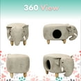 thumbnail image 5 of Critter Sitters 16-In. Seat Height Light Gray Elephant Animal Shape Pet House Ottoman - Furniture for Nursery, Bedroom, Playroom and Living Room Decor, 5 of 15