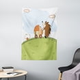 thumbnail image 1 of Funny Tapestry, Baby Shower Theme A Hedgehog Pushing a Stroller with Baby Illustration, Wall Hanging for Bedroom Living Room Dorm Decor, 40W X 60L Inches, Baby Blue Pistachio Green, by Ambesonne, 1 of 2
