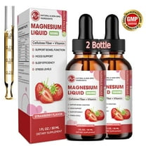 (2 pack)Minch Magnesium Glycinate Supplement,Liquid Drops 1000mg,2 fl oz, Vegan, Strawberry Flavor