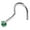 White Gold - 1.5mm stone, variant on 22G Solid 14Kt Gold Nose Screw Stud with Prong Set real Emerald Gemstone, 14kt Yellow Gold or 14kt White Gold - May Birthstone Nose Ring-NSYG_ED-2.5MM
