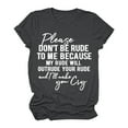 thumbnail image 3 of B91xZ Blouse de Mode Grande Taille pour les Femmes à Manches Courtes Col Rond T-Shirt, Gris Foncé M, 3 of 5