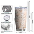thumbnail image 6 of 20 Oz Shibainu and Love Coffee Tumbler Double Wall Insulated Stainless Steel Water Bottle | Metal Reusable Thermoses Flask with Cup Cap | Leak & Sweat Proof with Anti-Dust Lid, 6 of 7