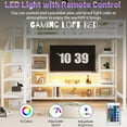 thumbnail image 5 of Mirightone Full Size Loft Bed with Stairs,Metal Gaming Loft Bed with TV Cabinet,LED and Charging Station, High Loft Bed Full with Storage Shelves and Wardrobe for Teens, Adults, White Loft Bed, 5 of 9