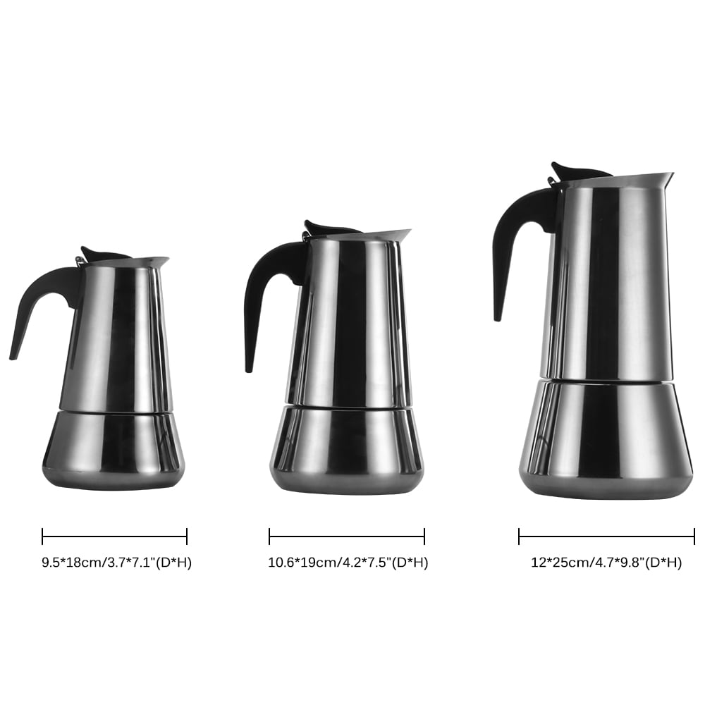 Stainless Steel Filter Mocha Coffee Pot Moka Espresso Coffee Maker Percolator