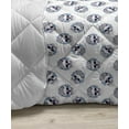 thumbnail image 3 of Hipster Down Alternative Comforter, Skull with Headphones on Splashes Musical Notes, Microfiber Quilt for All Season, 5 Sizes, Slate Blue Rose, by Ambesonne, 3 of 3