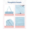 thumbnail image 3 of BAGSMART Tote Bag for Women, Puffer Tote Bag with Zipper, Travel Essentials Quilted Nurse Bag Carry On Bag for Travel Work, Sky Blue, 3 of 7
