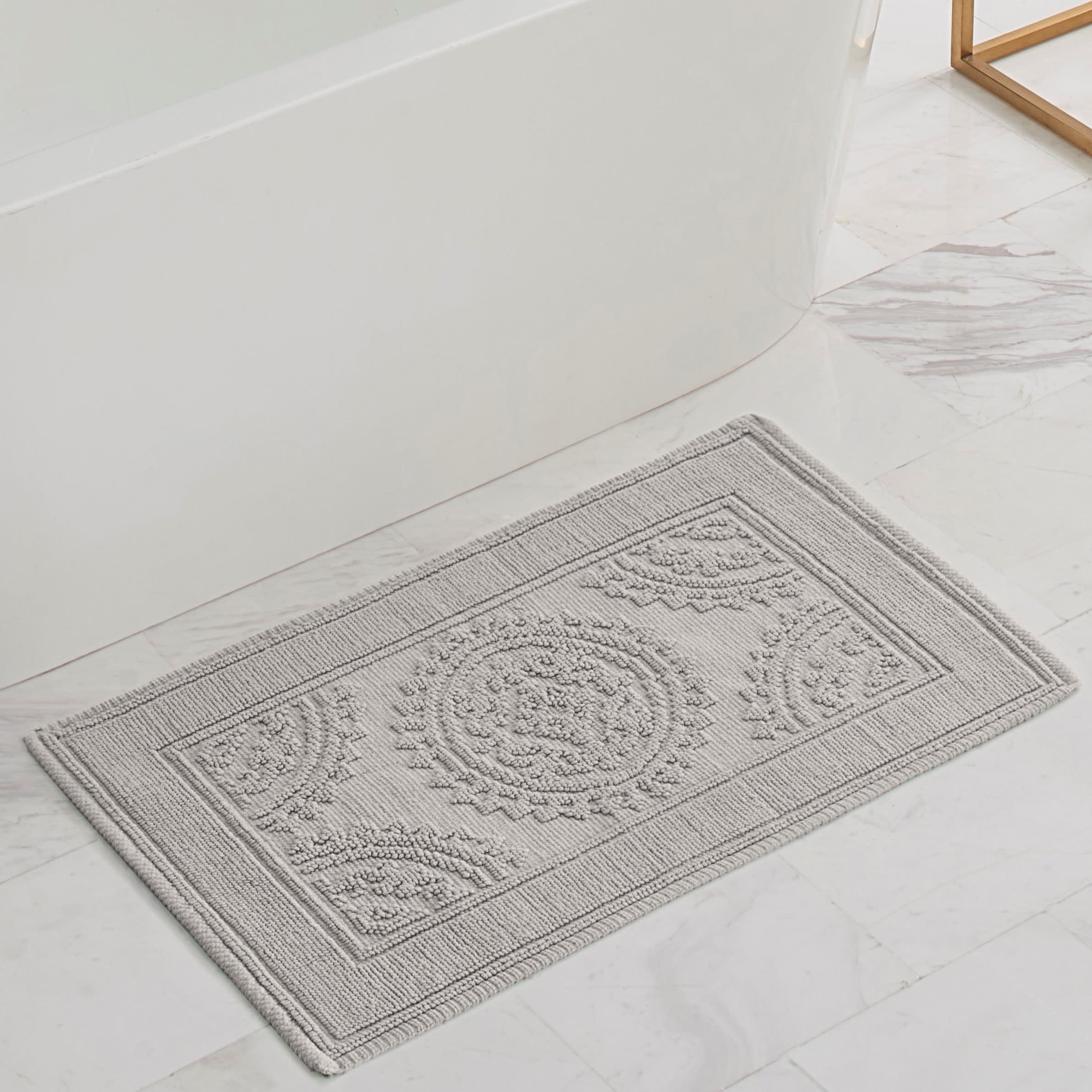 Taupe Grey, Medallion, 2-Piece Bath Rug Set, Jean Pierre