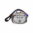 thumbnail image 3 of SUNENAT Neoprene Lunch Boxes Lunch Bag Tote Funny Cartoon Husky Dog in Astronaut's Nebula Galaxy Space Suit Large Insulated Lunchbox Handbag Cooler with Shoulder Strap for Men Women Adult, 3 of 5