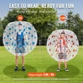 thumbnail image 3 of KFFKFF 2-Set Inflatable Collision Spheres, 4FT/1.2M Body-Sized Zorb Spheres for Adolescents & Adults, 0.8mm PVC Thickness Human-Sized Hamster Spheres for Outdoor Group Fun, 3 of 9