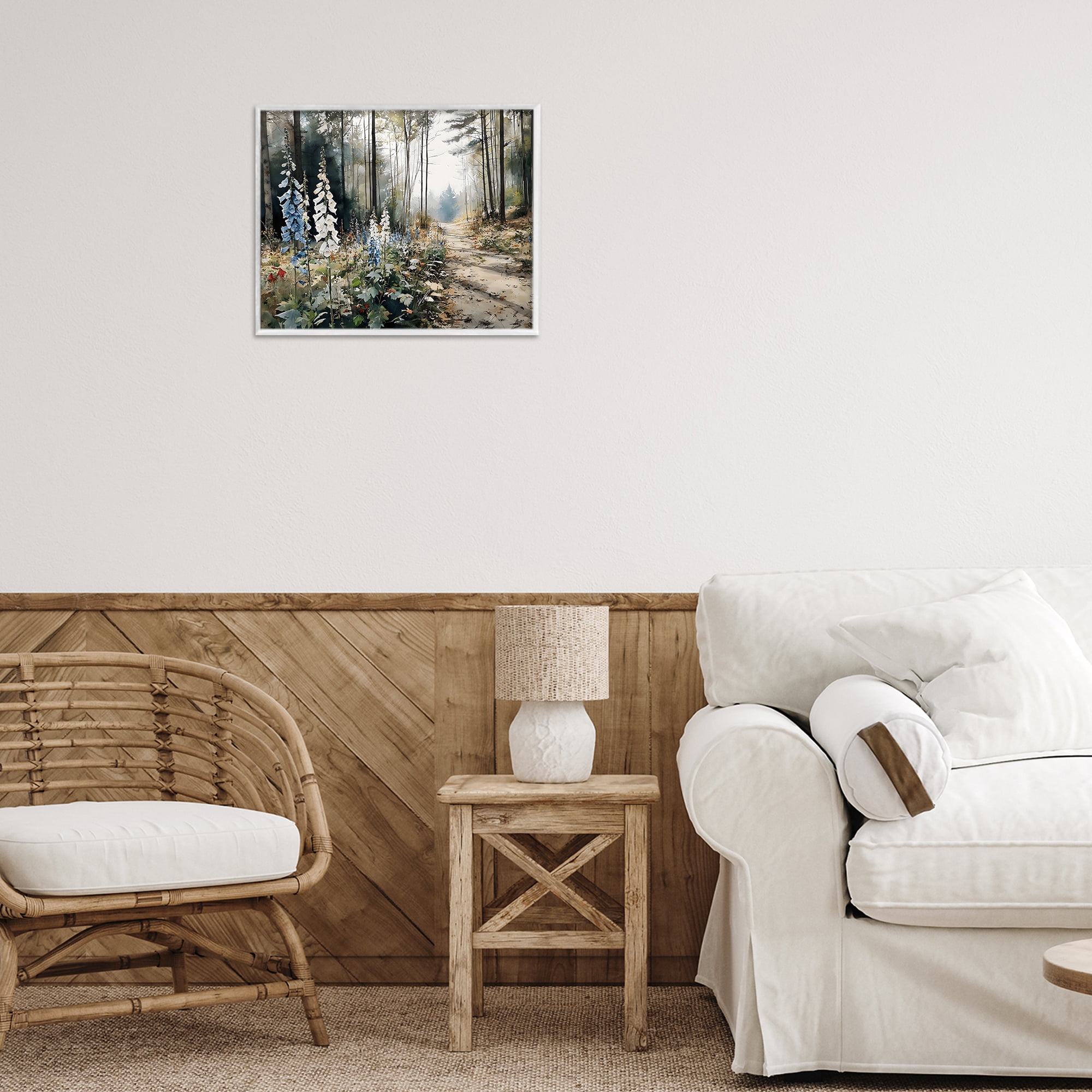Stupell Industries Foxglove Path Sunlit Woods White Framed Giclee Art, design by Franklyn Gregory