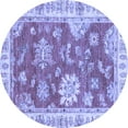 thumbnail image 1 of Ahgly Company Indoor Round Oriental Blue Modern Area Rugs, 3' Round, 1 of 4