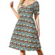 thumbnail image 1 of Vestido de manga corta con patrón de helado ropa de mujer novedades de verano 2025 falda de verano para mujer vestido suelto para mujer, 1 of 7
