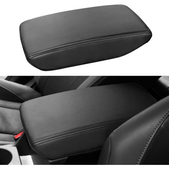 for 2026 Subaru Crosstrek/Impreza Accessories 2024 2025 Center Console Armrest Cover Leather Arm Rest Box Lid Car Middle Seat Cover Protector (Black Stitches, 2024 )