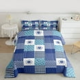 thumbnail image 2 of jejeloiu Geometric Polka Dots Bedding Comforter Set,Abstract Rhombus Twin Comforter Sets,Blue Classic Grid Bedding Set For Teens,Breathable Home Decor Reversible,2pcs, 2 of 8