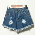 thumbnail image 4 of Fashion Sexy Women High Waist Ripped Hole Denim Jeans Shorts Fraying Edges Short Pants, 4 of 10
