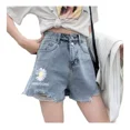 thumbnail image 1 of Mujeres, Shorts De Mezclilla, Borde Deshilachado, Crisantemo, 1 of 8
