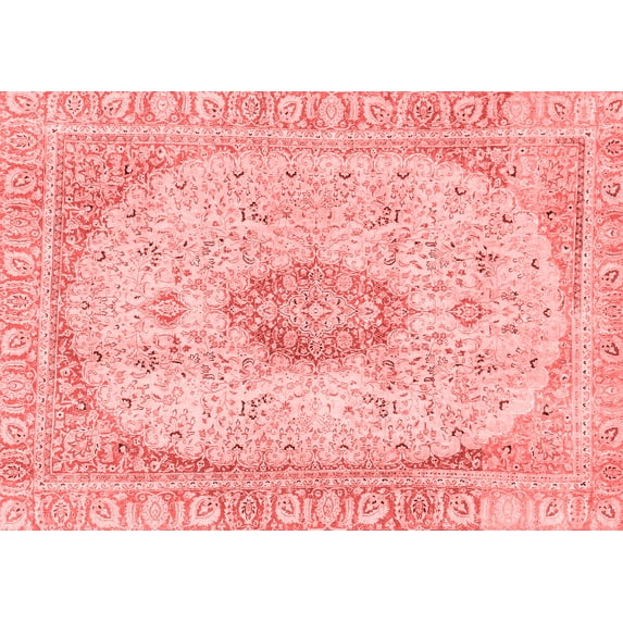 Ahgly Company Indoor Rectangle Abstract Red Modern Area Rugs, 7' x 9'