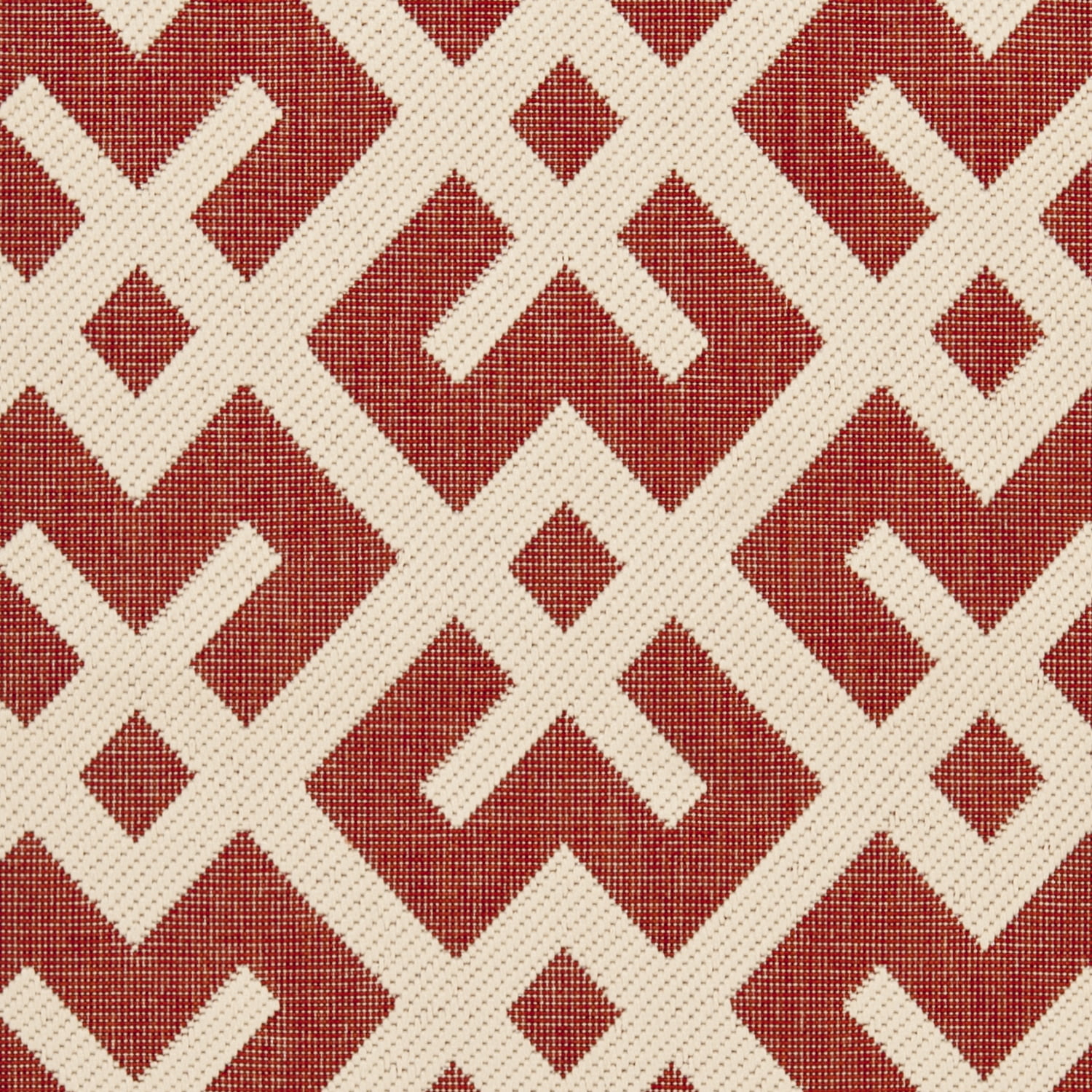 Safavieh Courtyard Alvin Geometric Indoor/Outdoor Runner Rug, Red/Bone, 2'3" x 8'