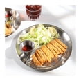 thumbnail image 1 of Fried Chicken and Pork Chop Plate, Stainless Steel Round Salad Plate, Dessert Cake Plate with Rack, 1 of 5